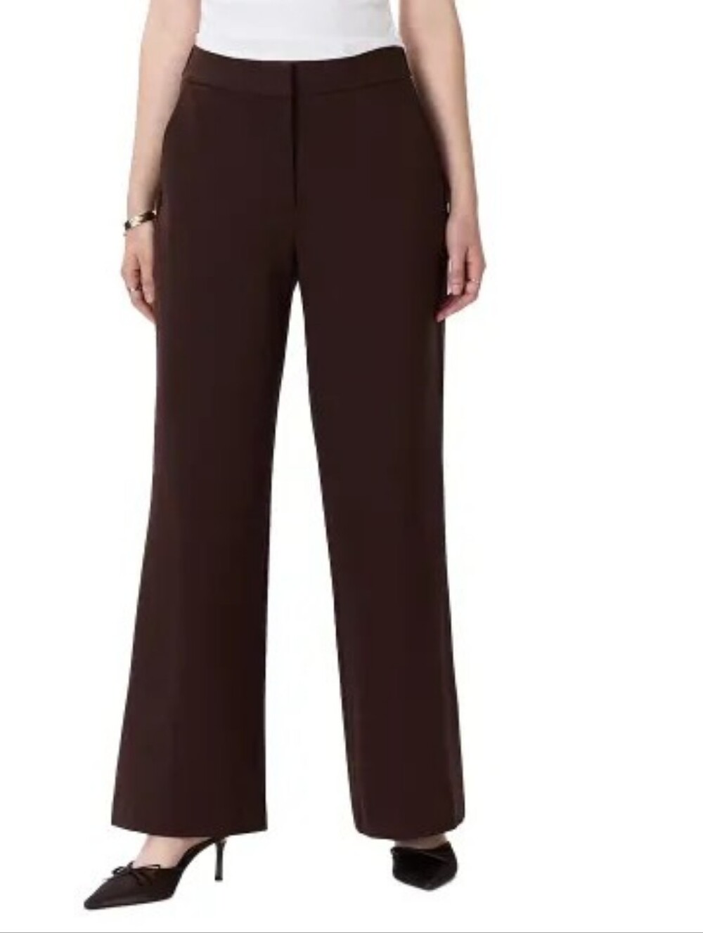 Quince Ultra-Stretch Ponte Wide-Leg Women’s Trouser In Espresso, Size 6